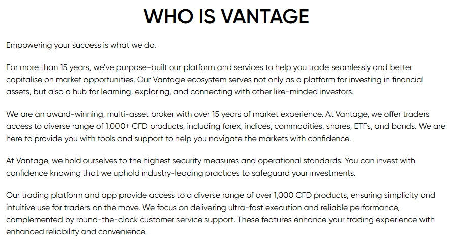 Vantage本社の紹介文